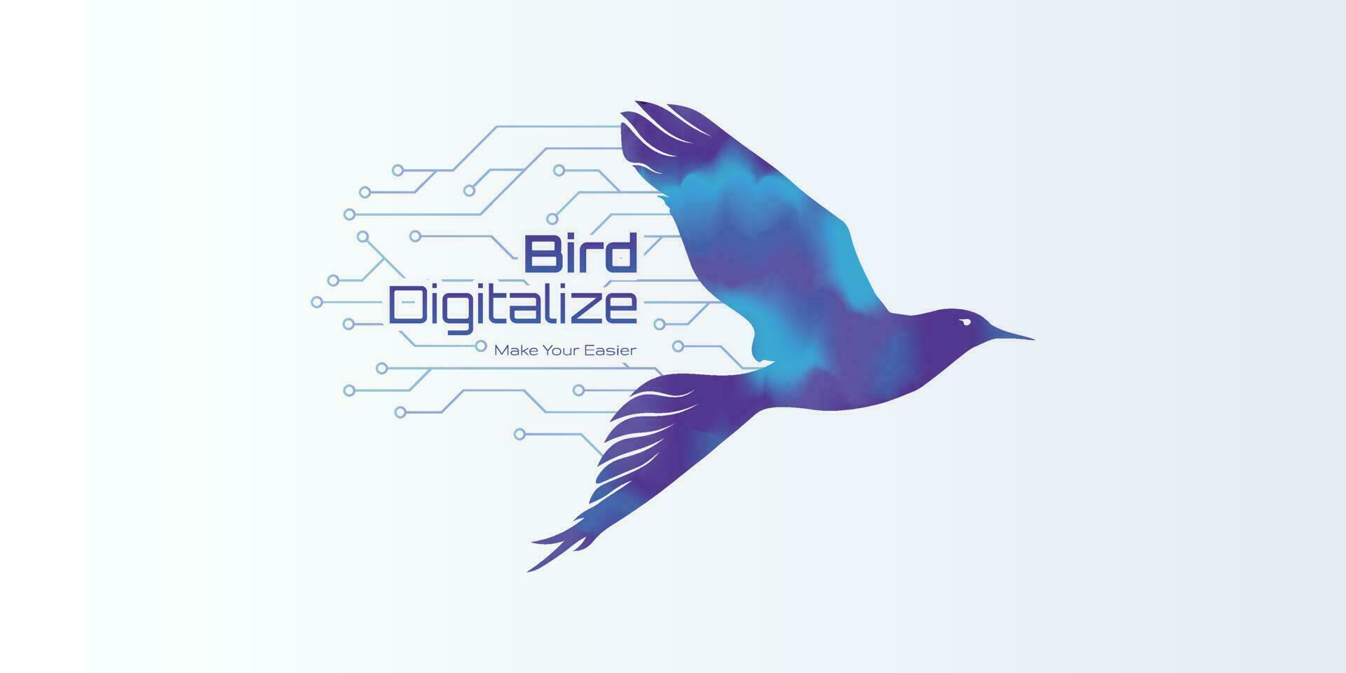 oiseau numériser concept logo, La technologie logo, moderne logo, futur logo vecteur