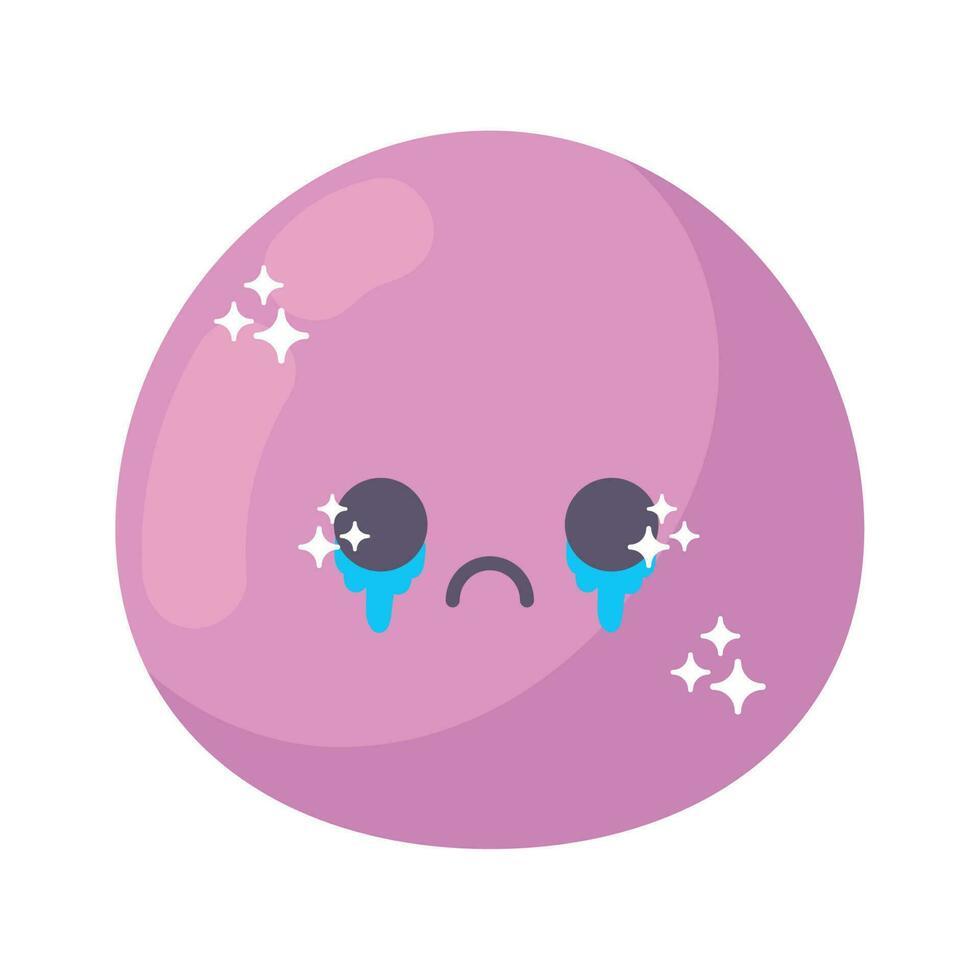 pleurs emoji kawaii icône isolé vecteur