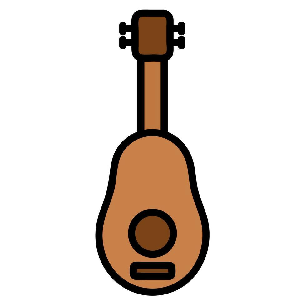 musical équipement guitare icône dans plat vecteur isolé