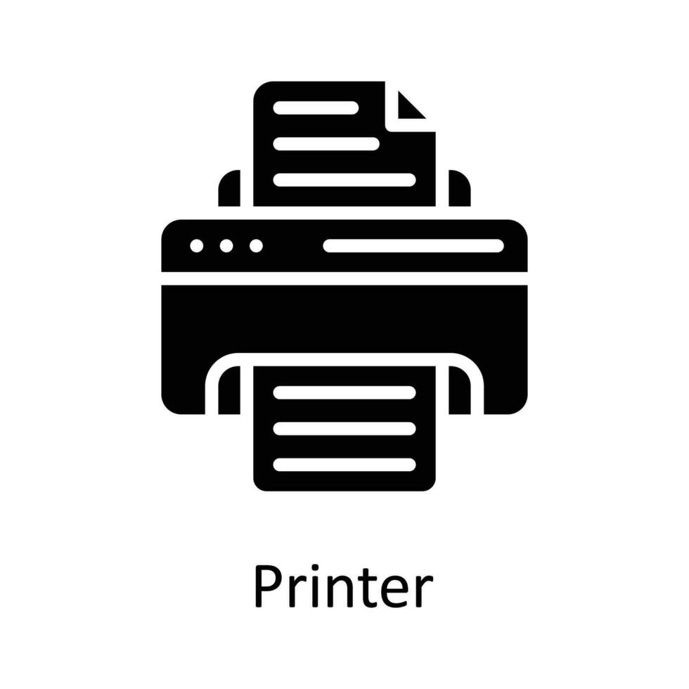 imprimante vecteur solide icône conception illustration. utilisateur interface symbole sur blanc Contexte eps dix fichier