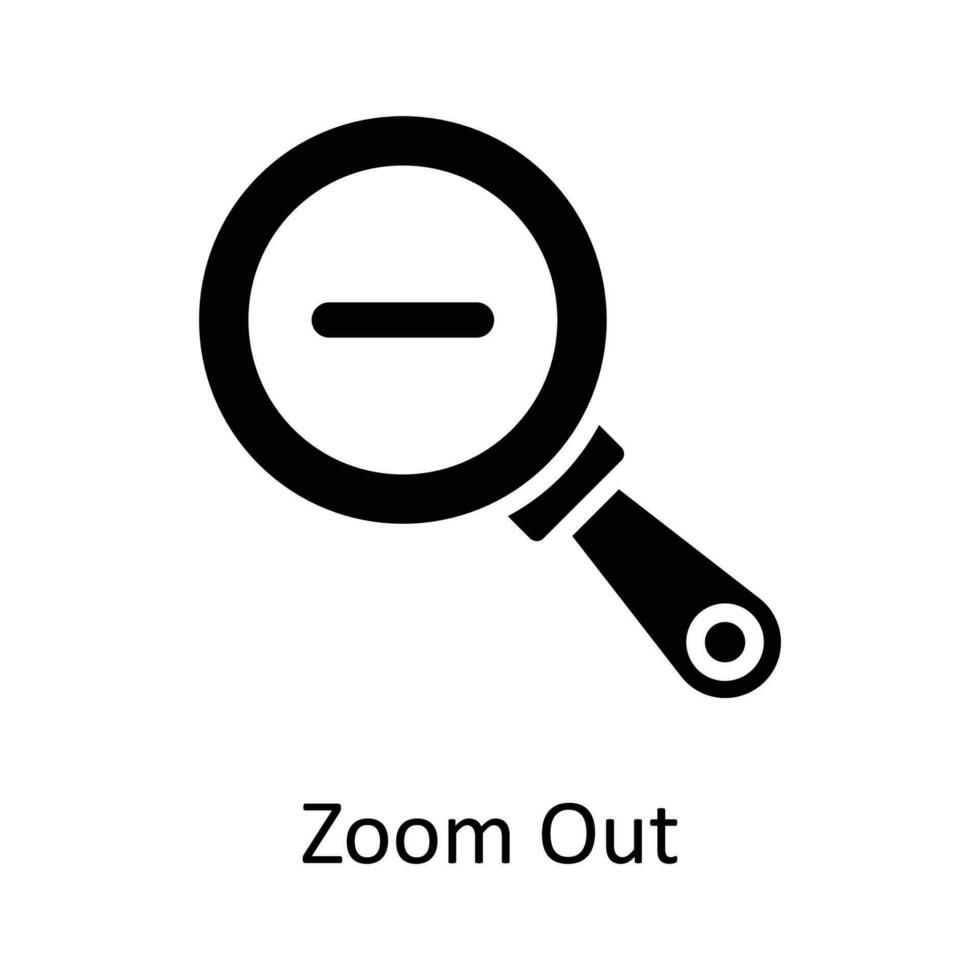 Zoom en dehors vecteur solide icône conception illustration. utilisateur interface symbole sur blanc Contexte eps dix fichier