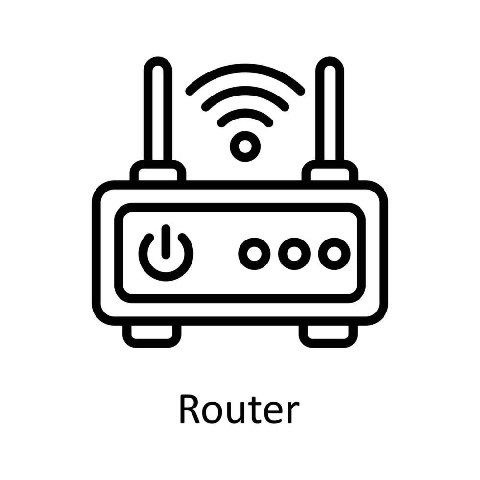 routeur vecteur contour icône conception illustration. utilisateur interface symbole sur blanc Contexte eps dix fichier