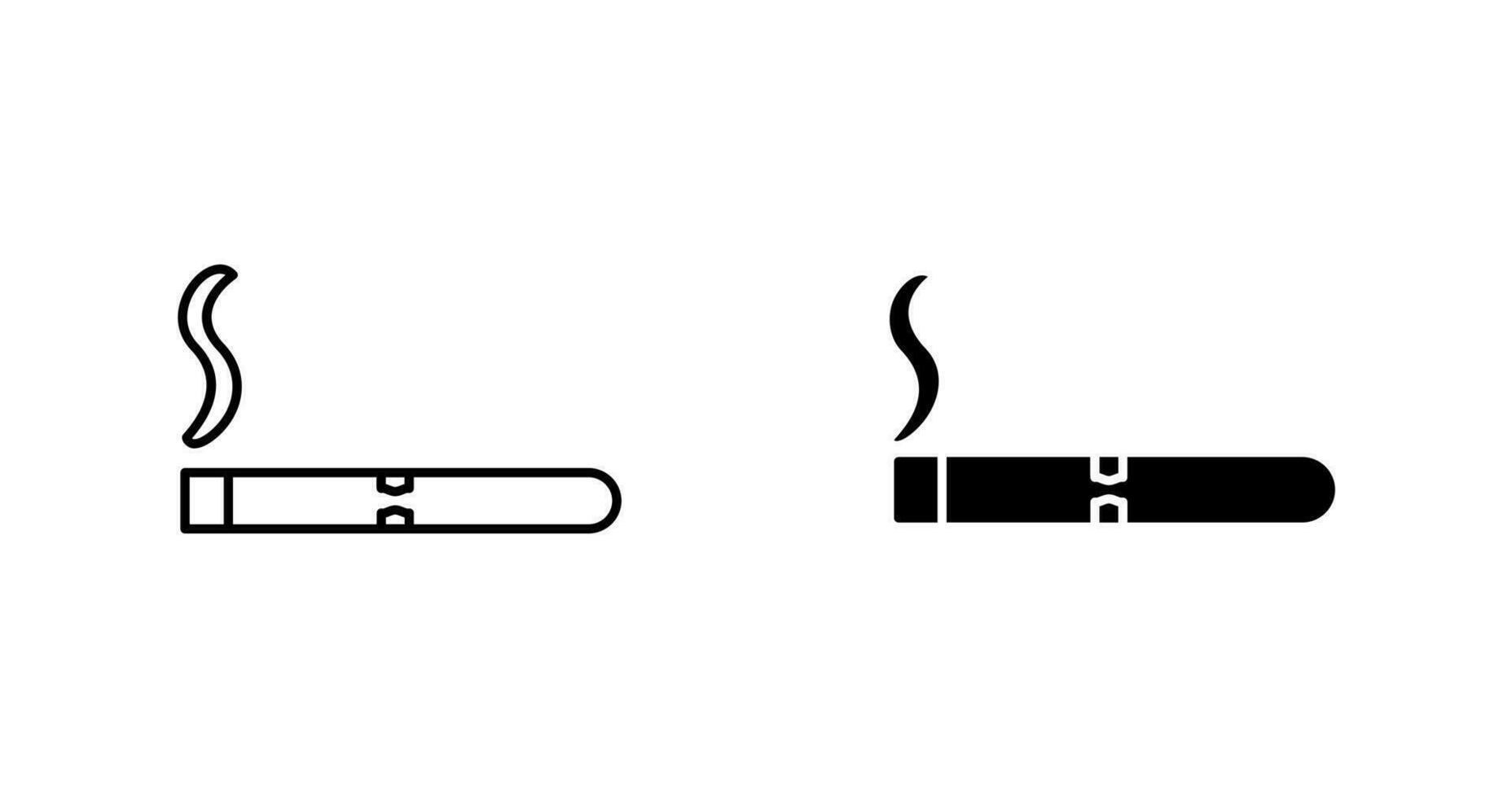 icône de vecteur de cigare allumé unique