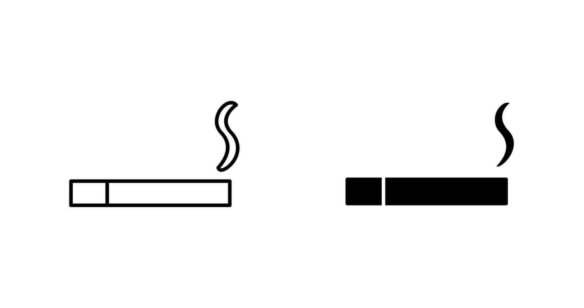 icône de vecteur de cigarette allumée unique