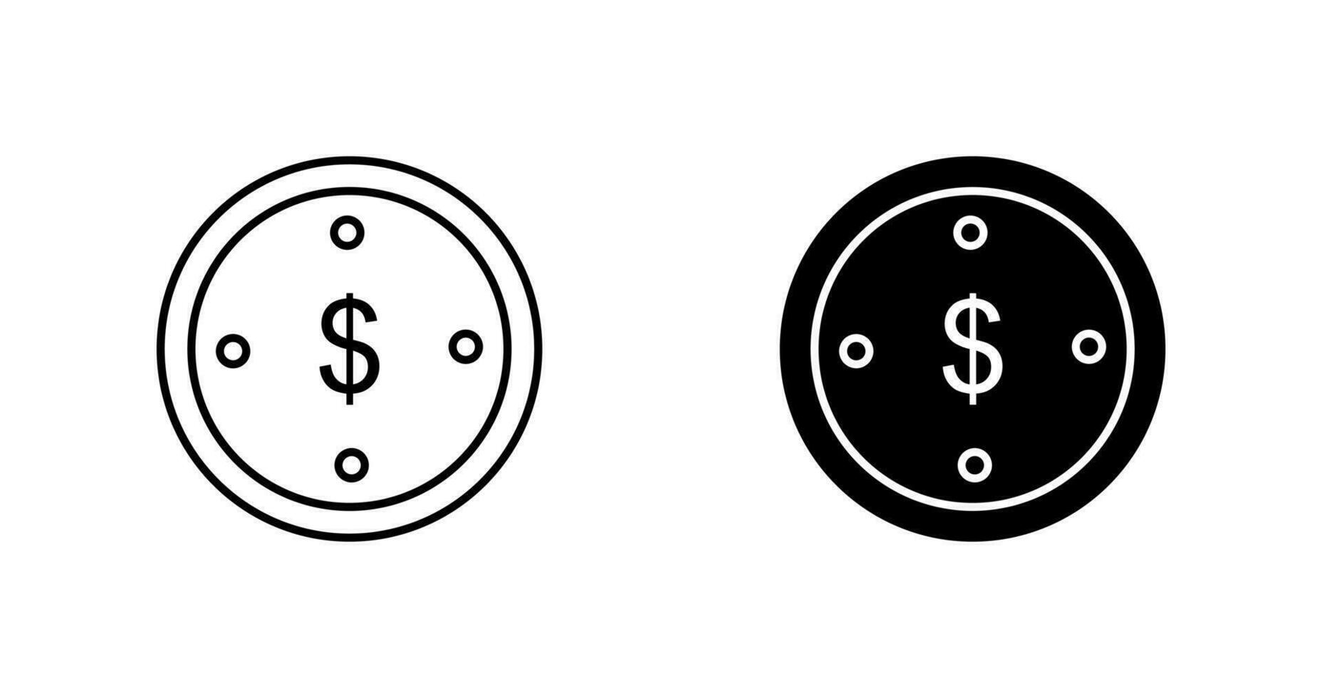 icône de vecteur de pièce de monnaie dollar