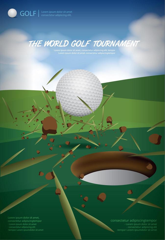 illustration vectorielle de championnat de golf affiche vecteur