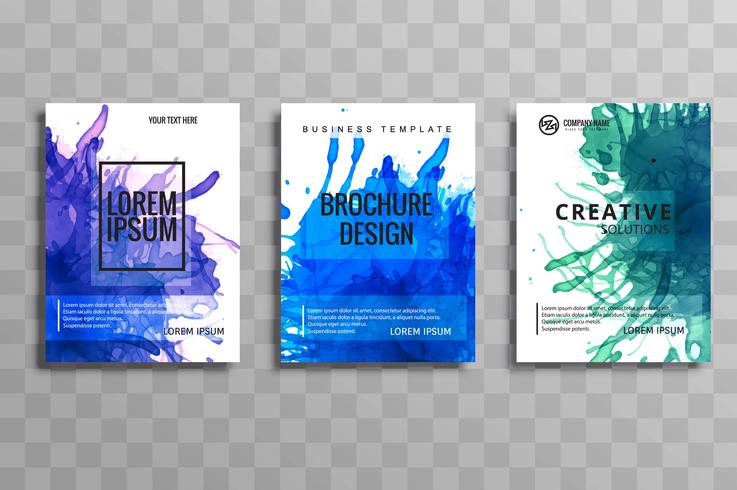 design de brochure style aquarelle abstraite en bleu vecteur