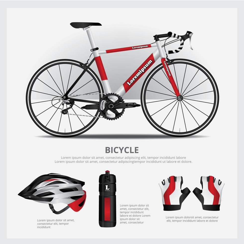 vélo avec illustration vectorielle accessoire vecteur
