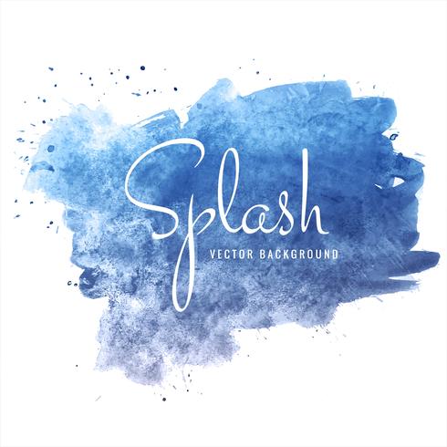 Fond splash aquarelle bleu dessiné main belle vecteur