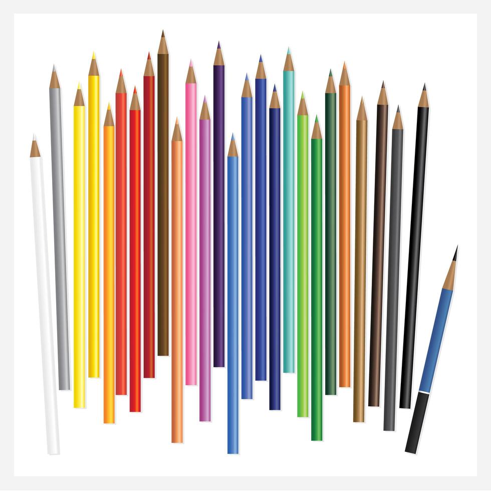 conception de crayons de couleur vecteur