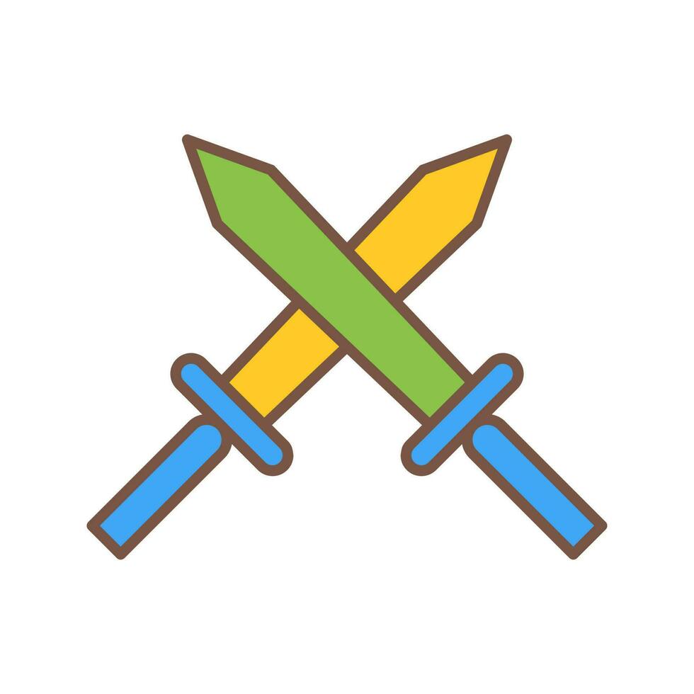 icône de vecteur unique deux épées