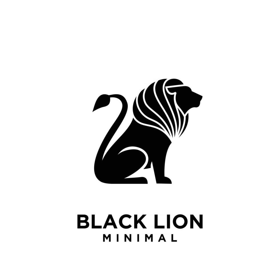 conception de vecteur de lion noir minimal