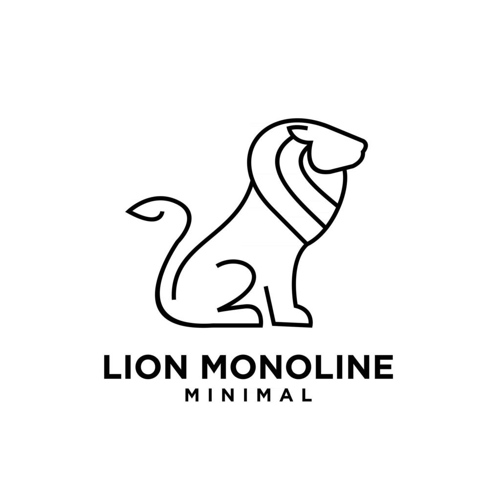 création de logo vectoriel lion ligne mono minimal