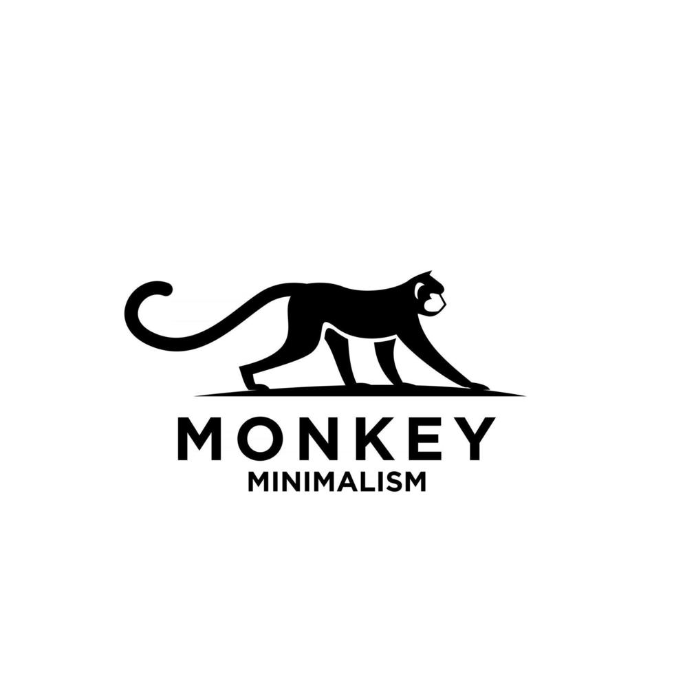conception d'icône de logo vectoriel singe minimalisme premium