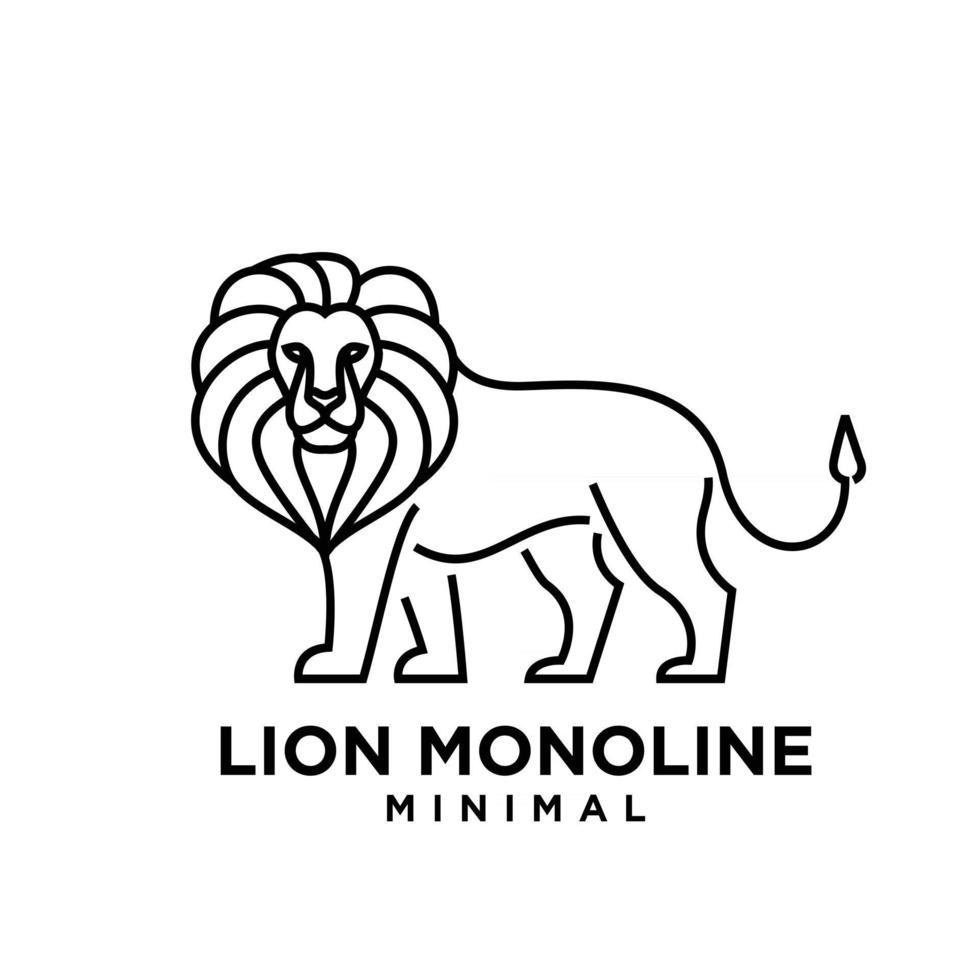 création de logo vectoriel lion ligne mono minimal