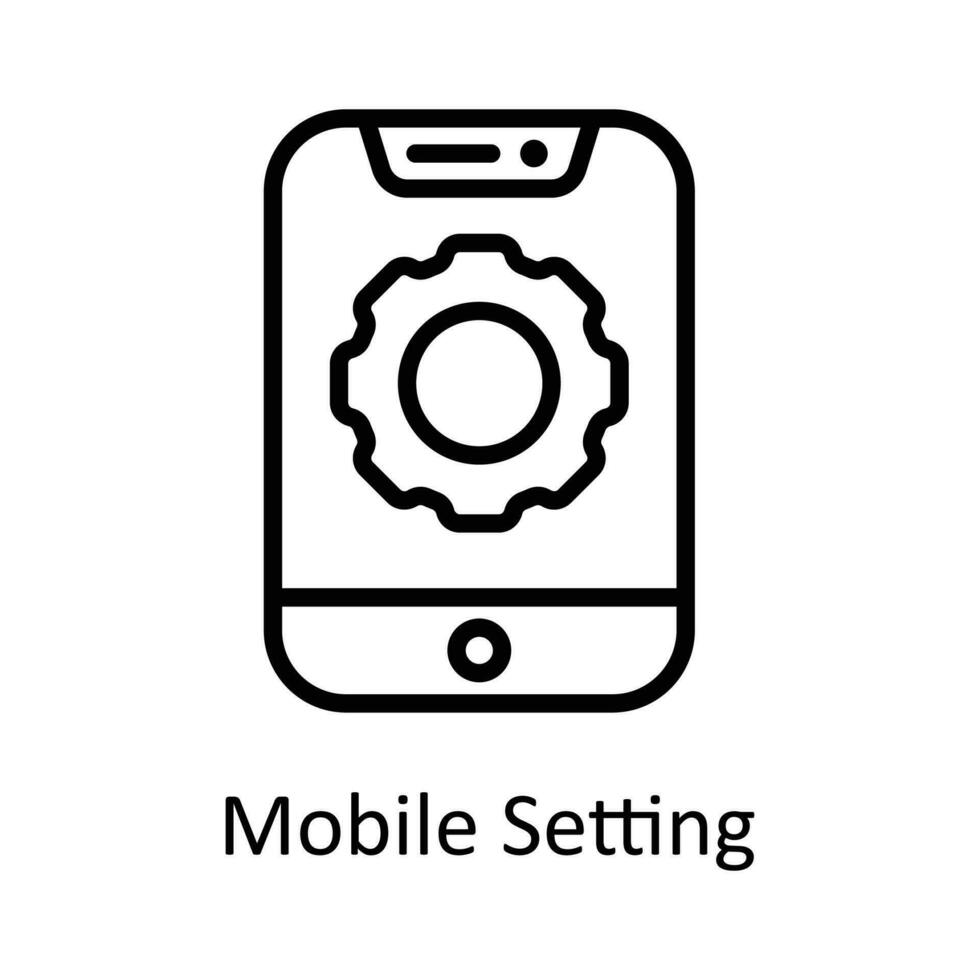 mobile réglage vecteur contour icône conception illustration. seo et la toile symbole sur blanc Contexte eps dix fichier