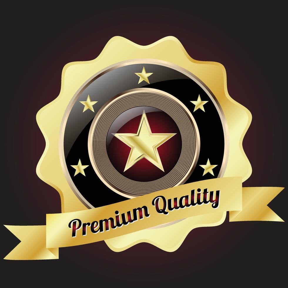 badge de qualité premium doré vecteur