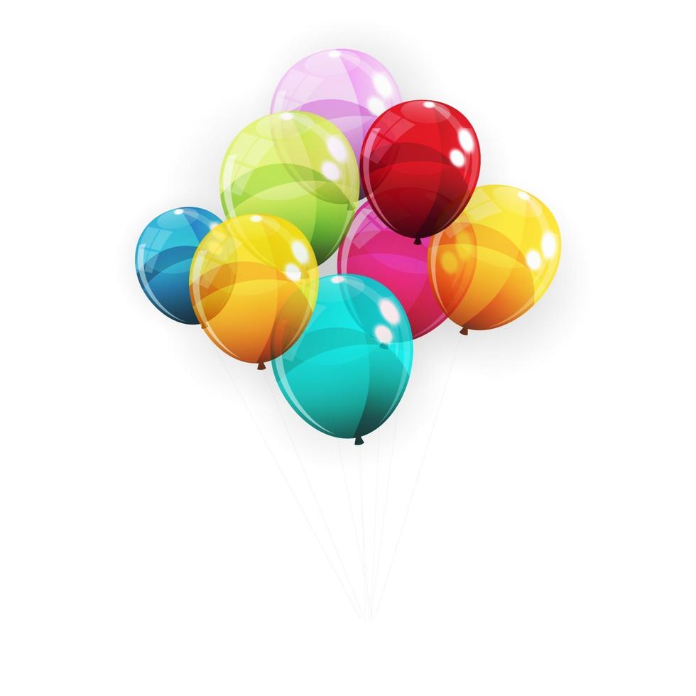 ballons joyeux anniversaire couleur brillant vecteur