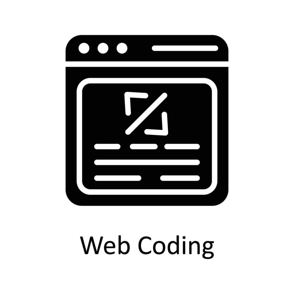 la toile codage vecteur solide icône conception illustration. utilisateur interface symbole sur blanc Contexte eps dix fichier