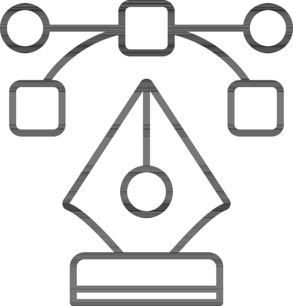 stylo outil icône dans noir contour. vecteur