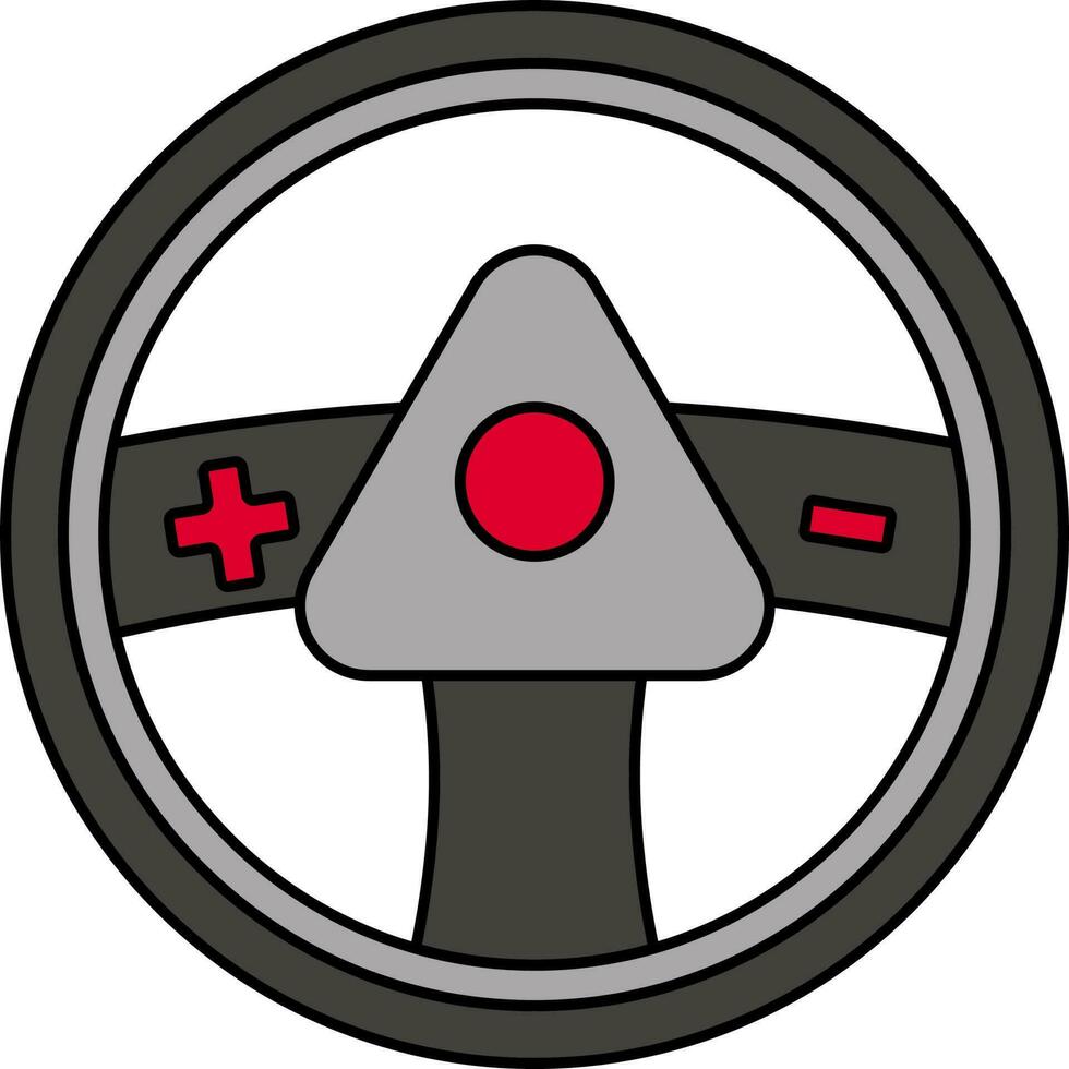 illustration de pilotage roue icône dans rouge et gris couleur. vecteur