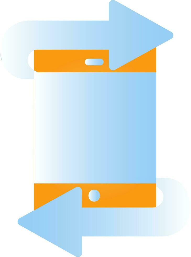 échange ou transfert dans mobile écran bleu et Orange pente icône. vecteur