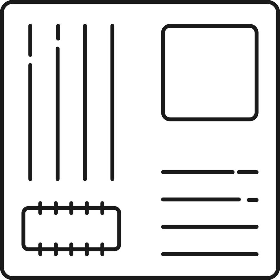 carte mère icône dans noir ligne art. vecteur