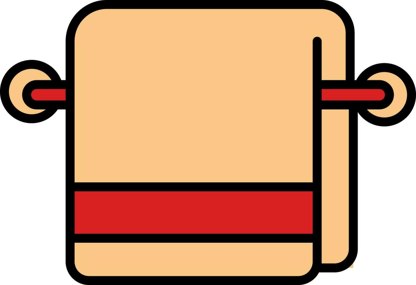 serviette icône ou symbole dans rouge et Orange couleur. vecteur