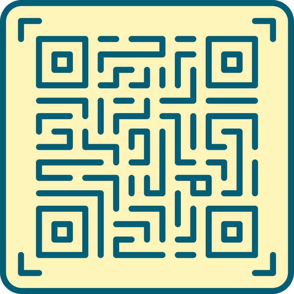 qr code icône dans Jaune couleur. vecteur