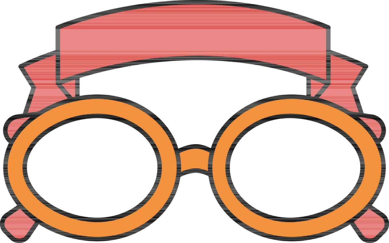 Vide ruban avec lunettes icône dans rouge et Orange couleur. vecteur