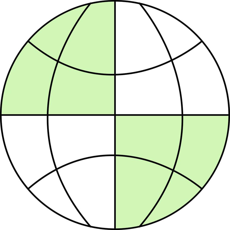 plat style globe icône dans vert et blanc couleur. vecteur