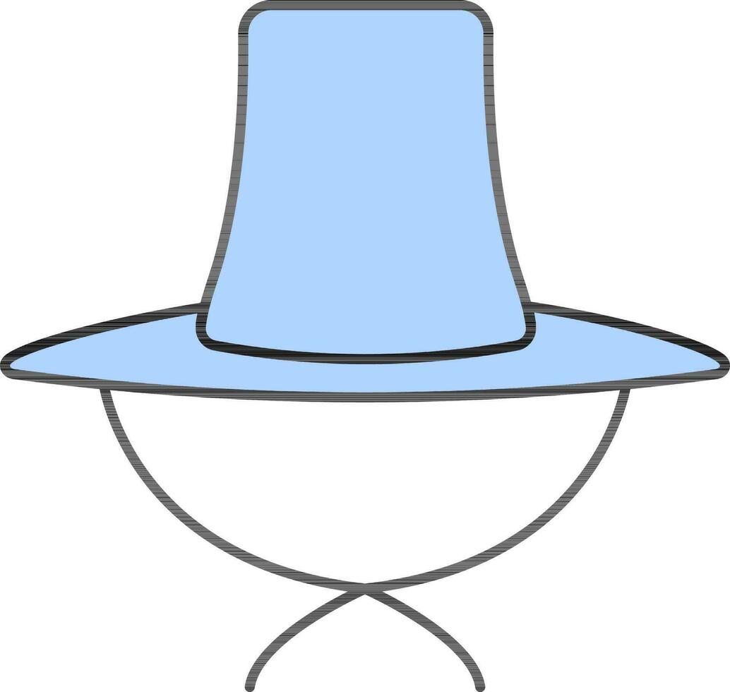 bleu coréen chapeau icône dans plat style. vecteur