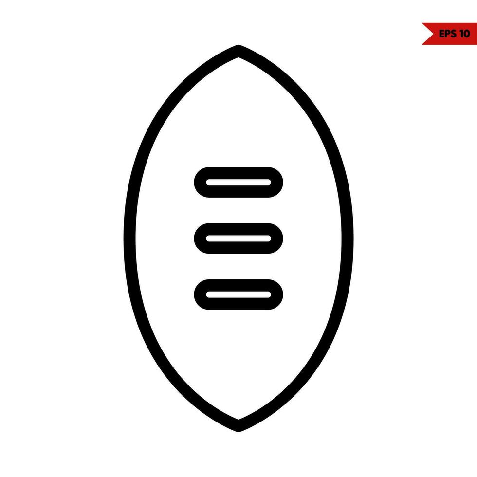 icône de ligne de ballon de rugby vecteur