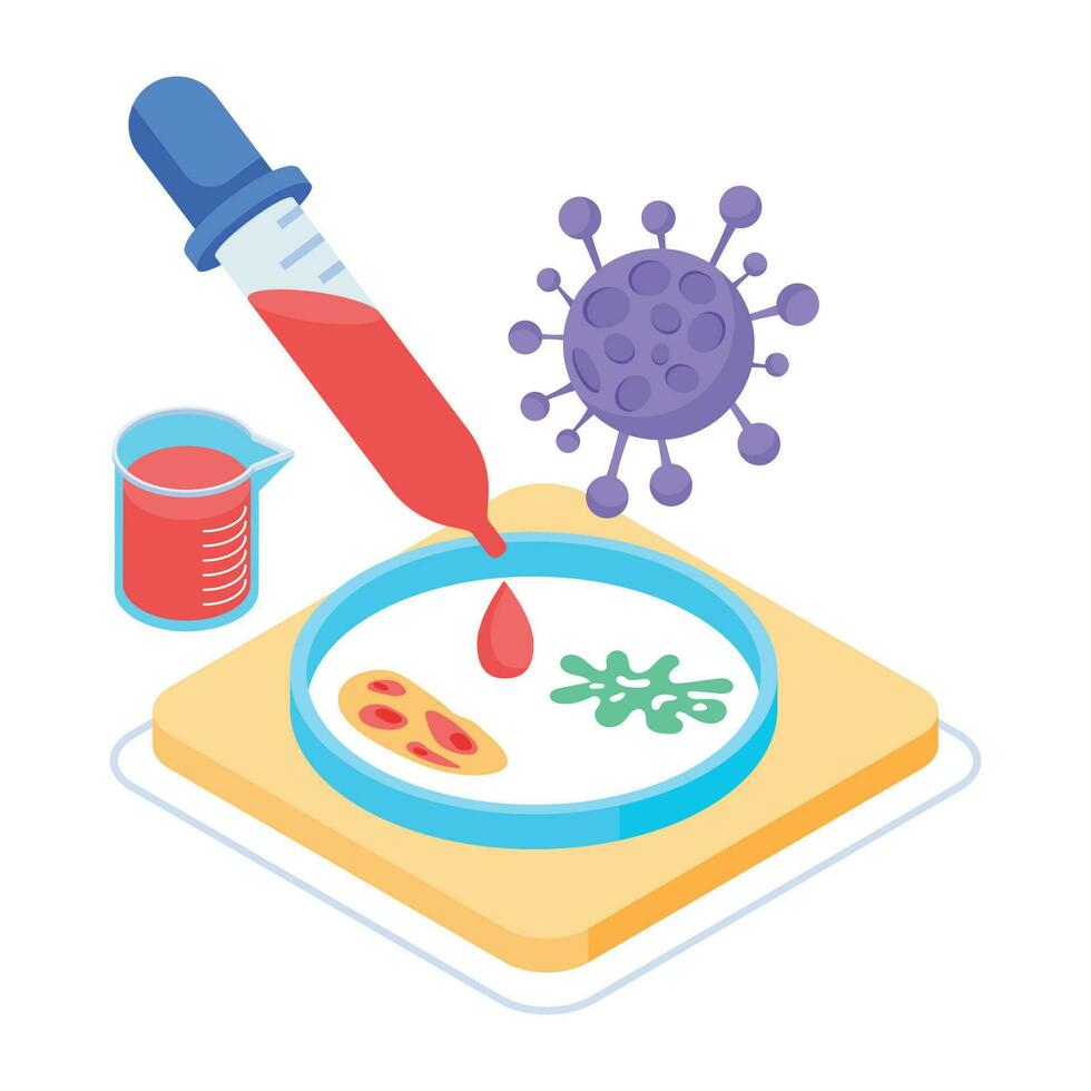 isométrique icône de laboratoire expérience vecteur