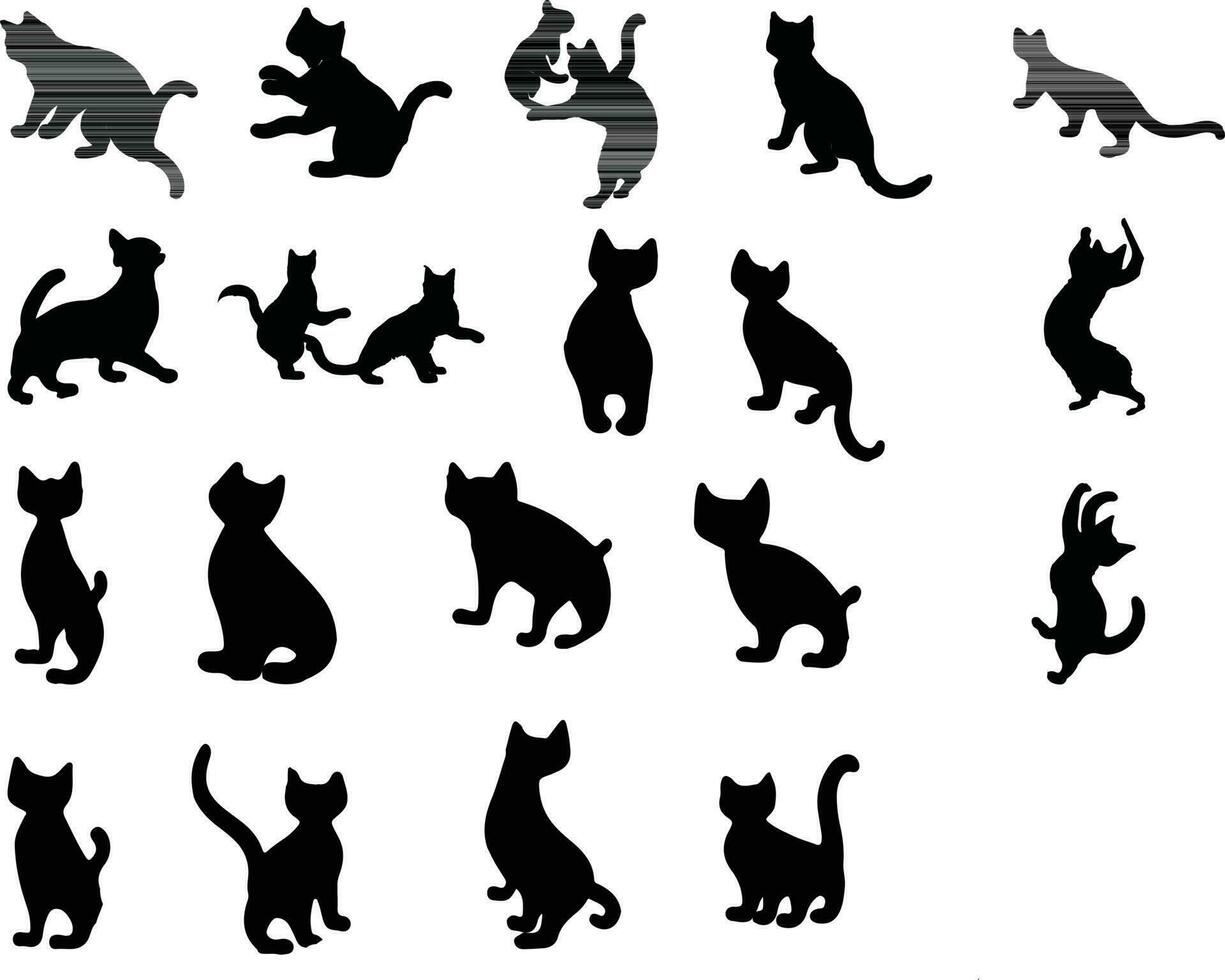 chats silhouettes vecteur