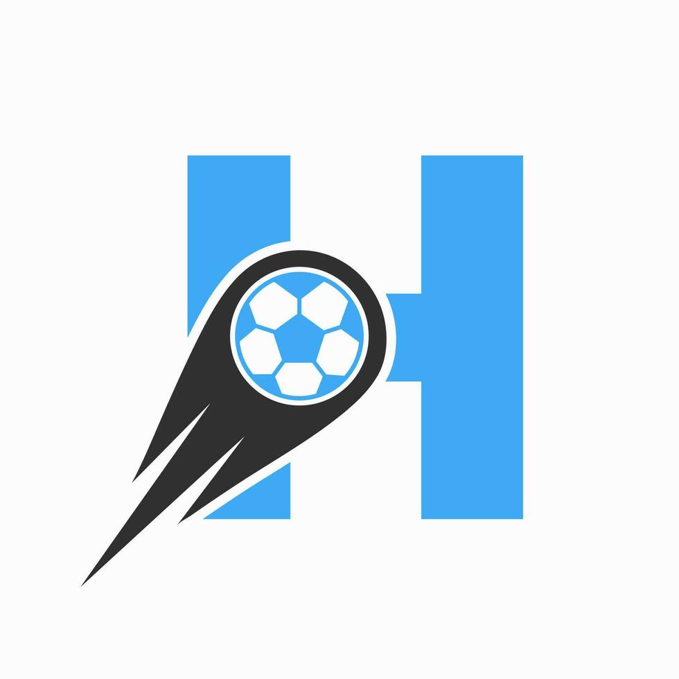 lettre h Football logo concept avec en mouvement Football icône. football logo modèle vecteur