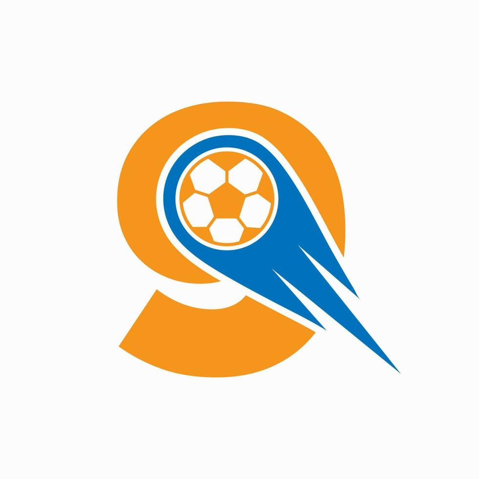 lettre 9 Football logo concept avec en mouvement Football icône. football logo modèle vecteur