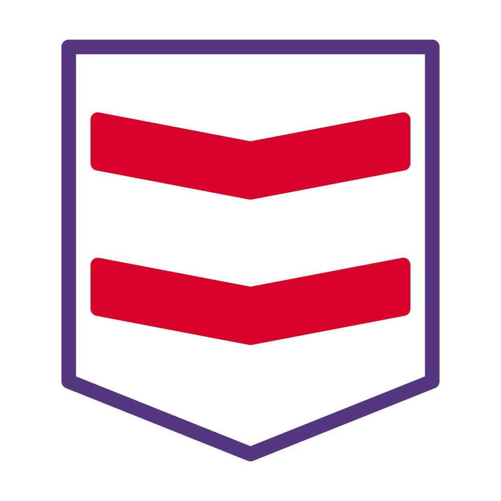 badge icône bichromie rouge violet Couleur militaire symbole parfait. vecteur