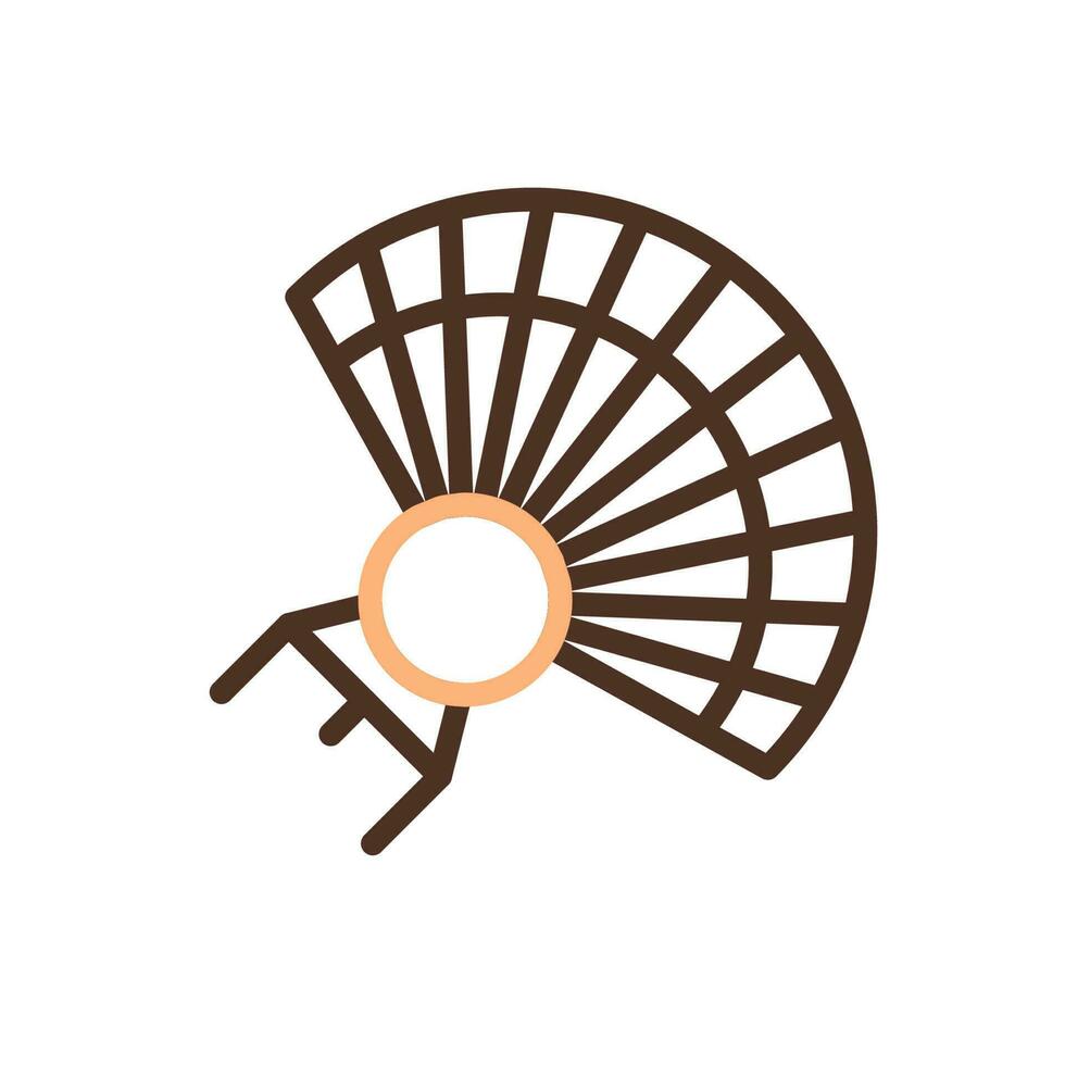 ventilateur icône bicolore marron Couleur style chinois Nouveau année symbole parfait. vecteur