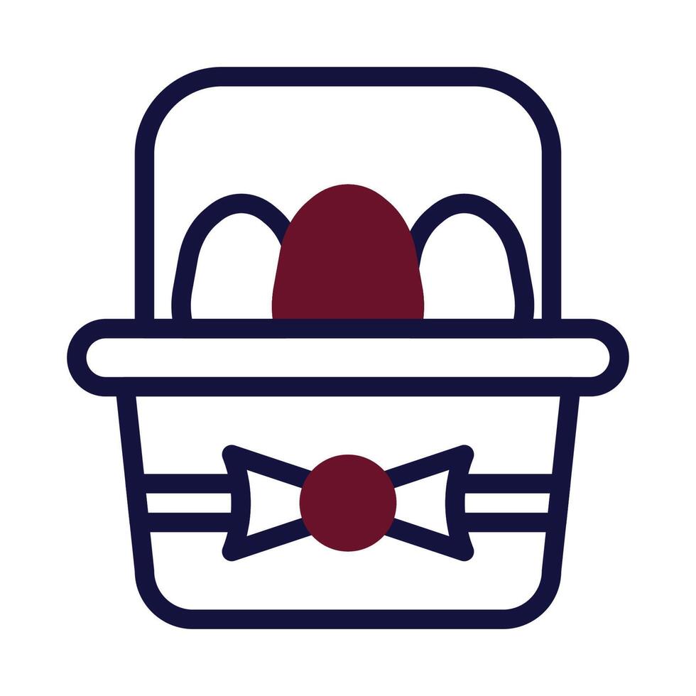 seau Oeuf icône bichromie bordeaux marine Couleur Pâques symbole illustration. vecteur