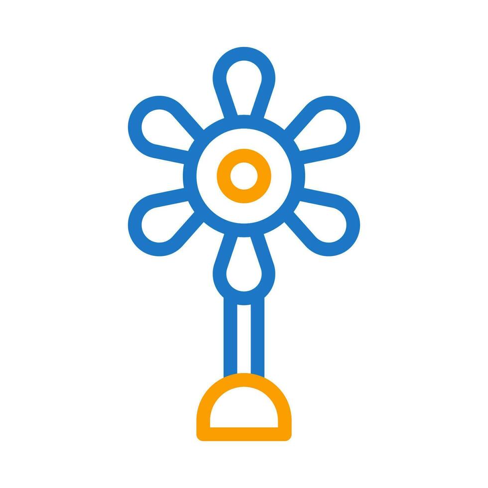 fleur icône bicolore bleu Orange Couleur Pâques symbole illustration. vecteur