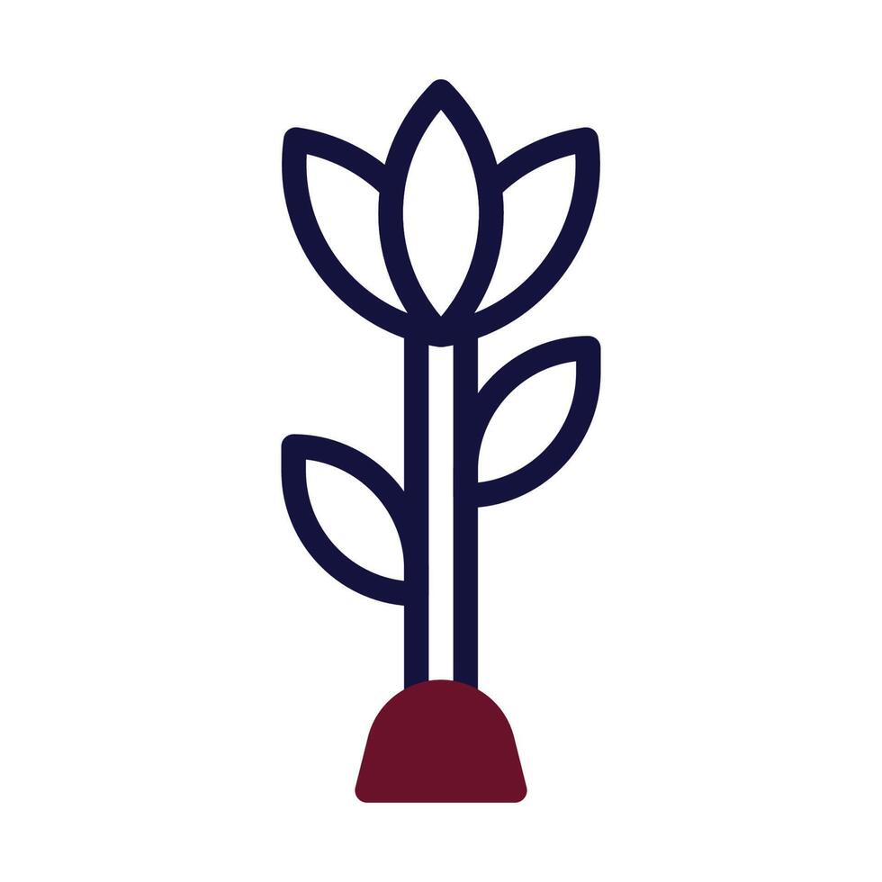 fleur icône bichromie bordeaux marine Couleur Pâques symbole illustration. vecteur