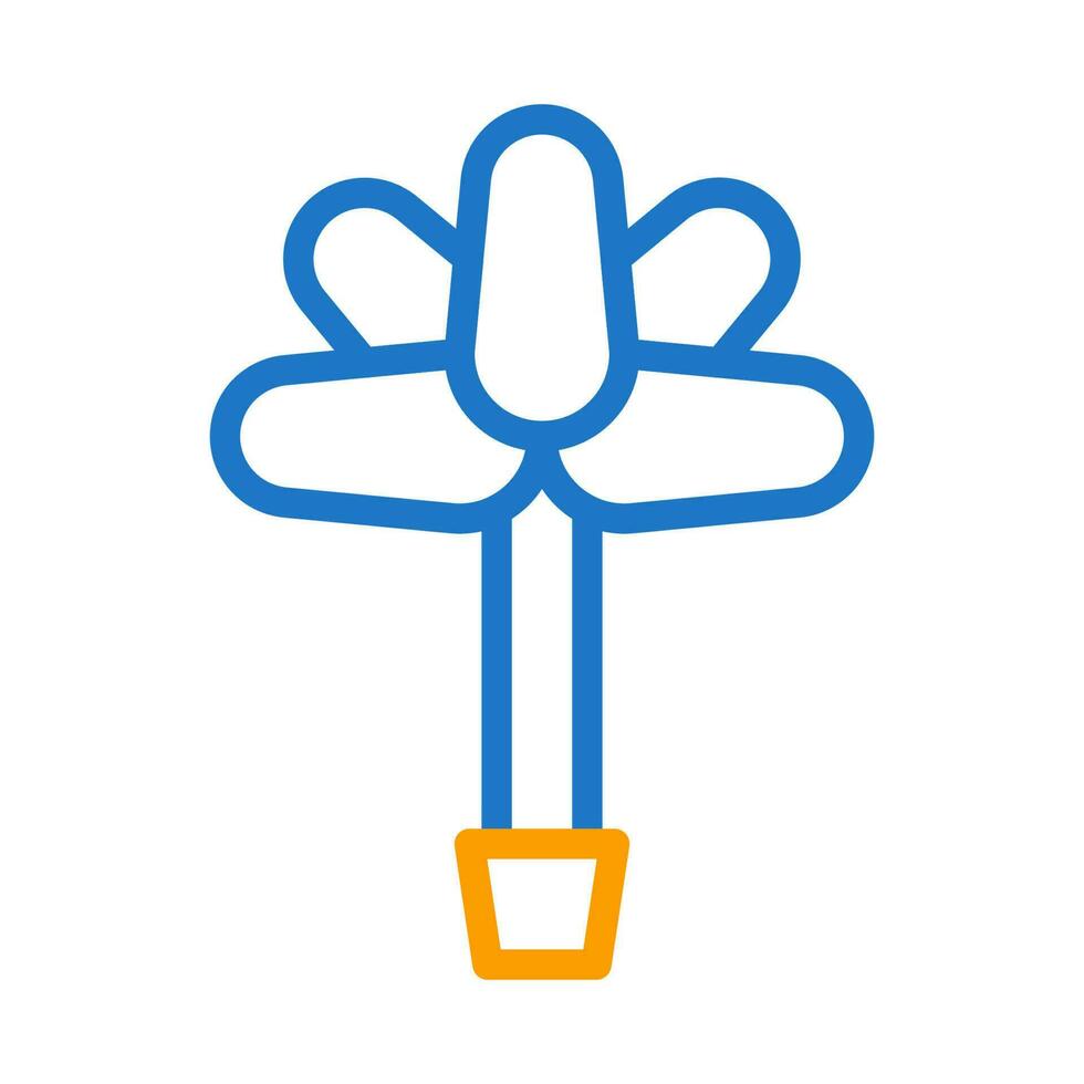 fleur icône bicolore bleu Orange Couleur Pâques symbole illustration. vecteur