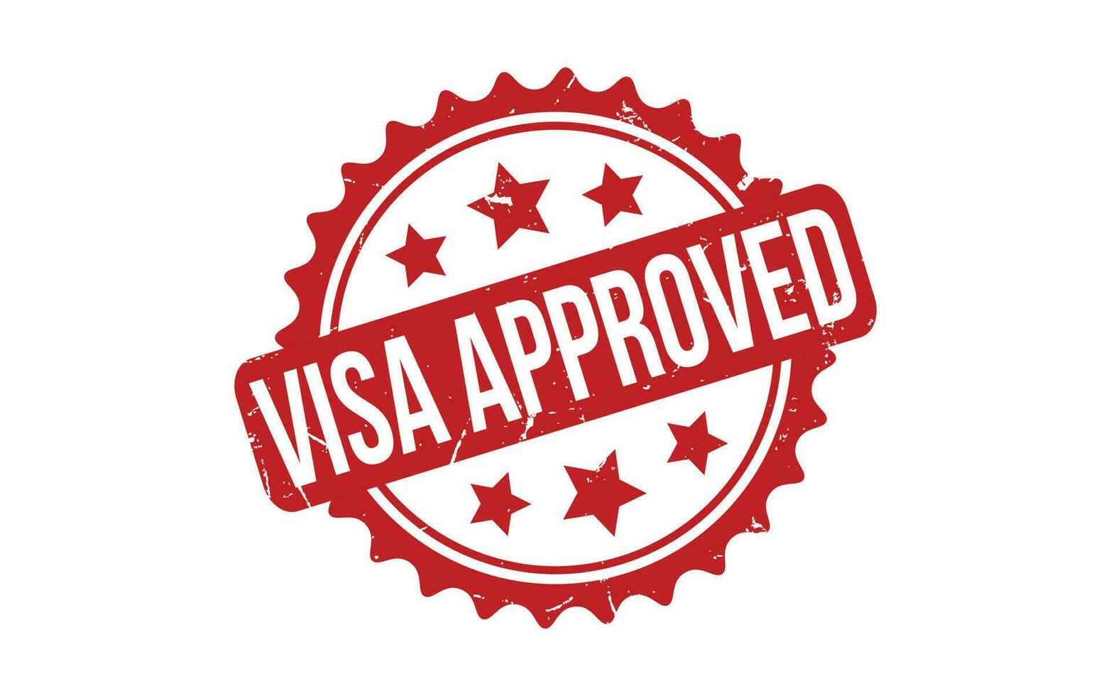 rouge visa approuvé caoutchouc timbre joint vecteur