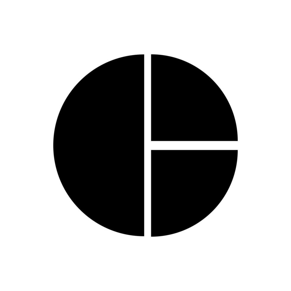 tarte graphique remplir icône symbole vecteur. noir glyphe tarte graphique icône vecteur