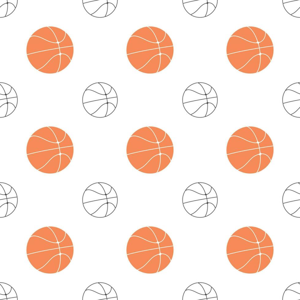 basketball sans couture modèle répéter avec ligne séparé dans blanc Contexte pour Créatif ou impression vecteur