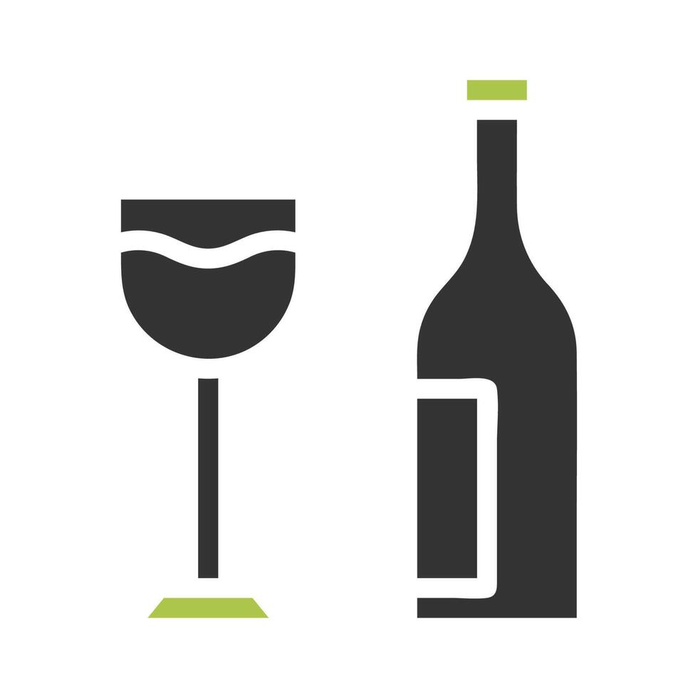 verre du vin icône solide vert gris Couleur Pâques symbole illustration. vecteur