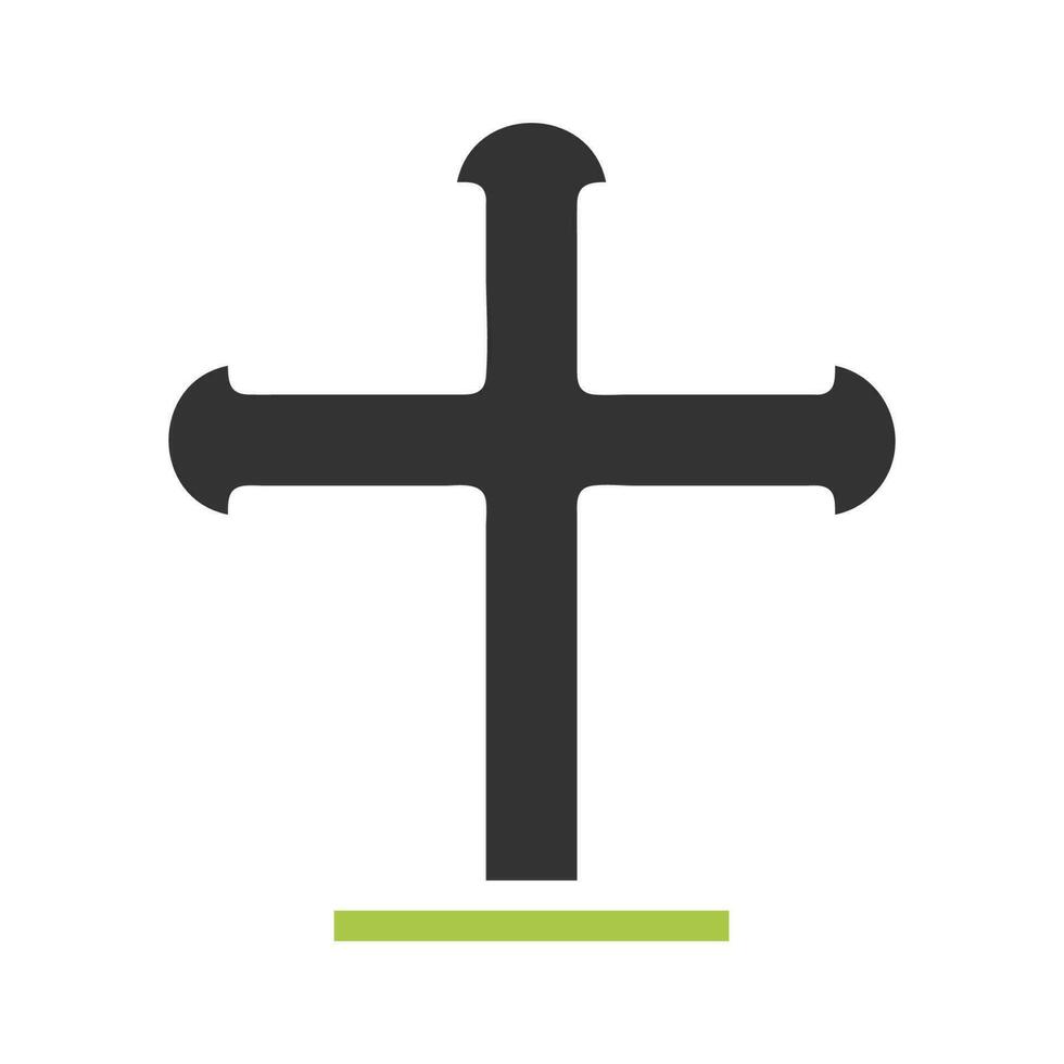 salib icône solide vert gris Couleur Pâques symbole illustration. vecteur