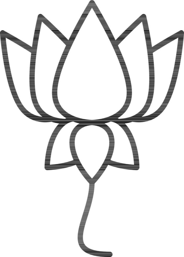 illustration de lotus fleur icône dans noir contour. vecteur