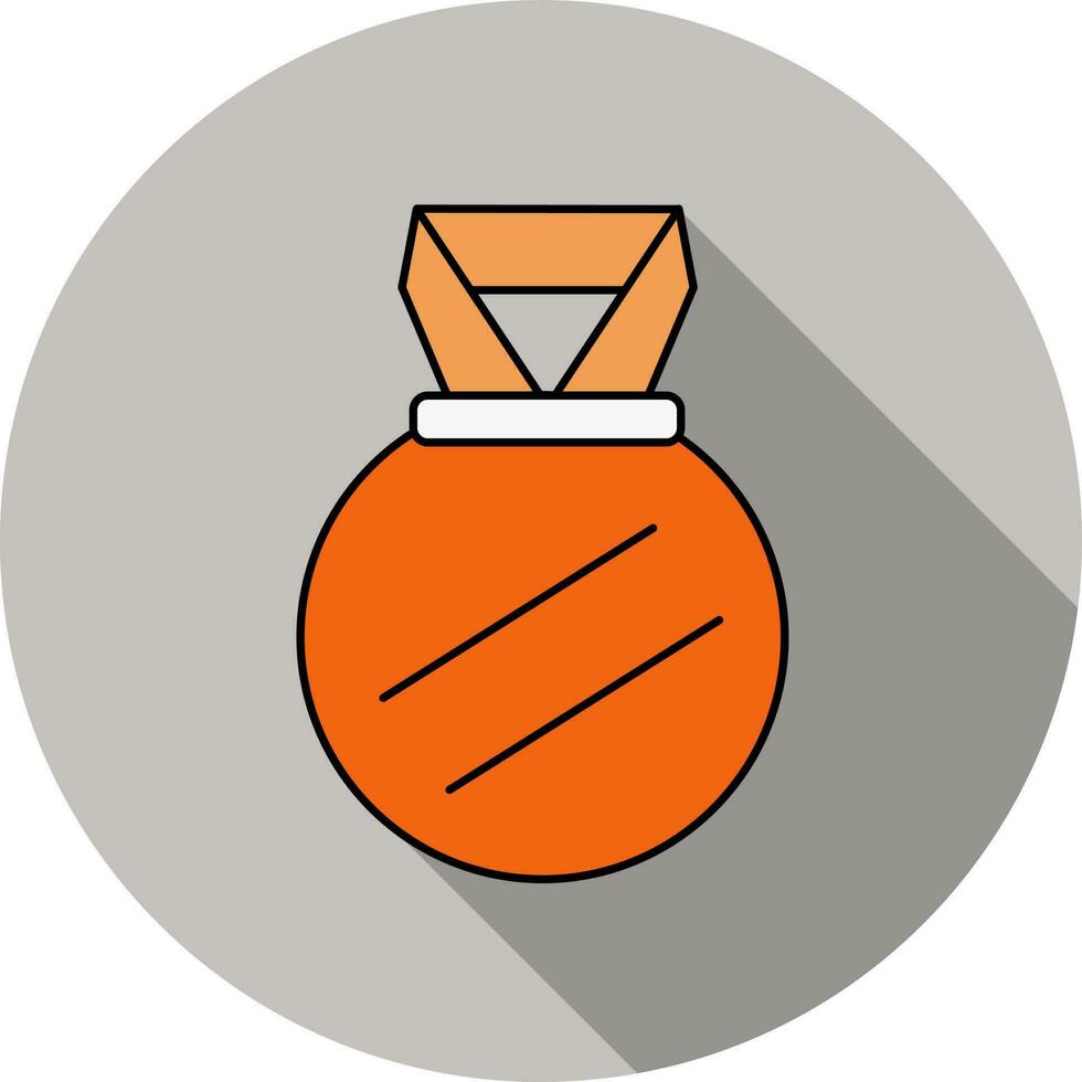 médaille icône dans Orange et blanc couleur. vecteur